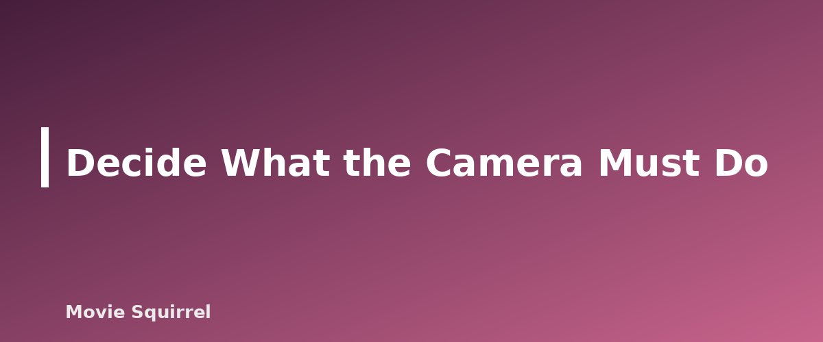 Decide What the Camera Must Do - illustration for Best Camera for Filmmaking on a Budget: What to Look For