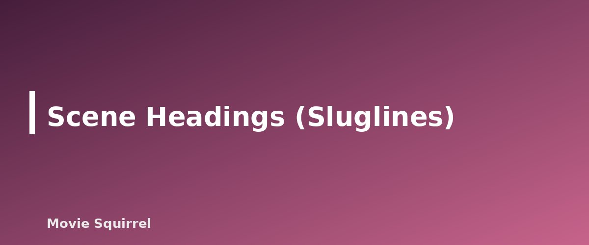 Scene Headings (Sluglines) - illustration for How to Format a Screenplay: Sluglines, Action, Dialogue and More